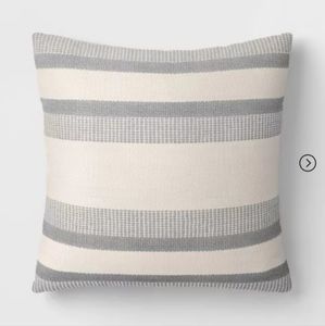 Outdoor Throw Pillow Stucco Gray Stripe - Threshold™ designed with Studio McGee